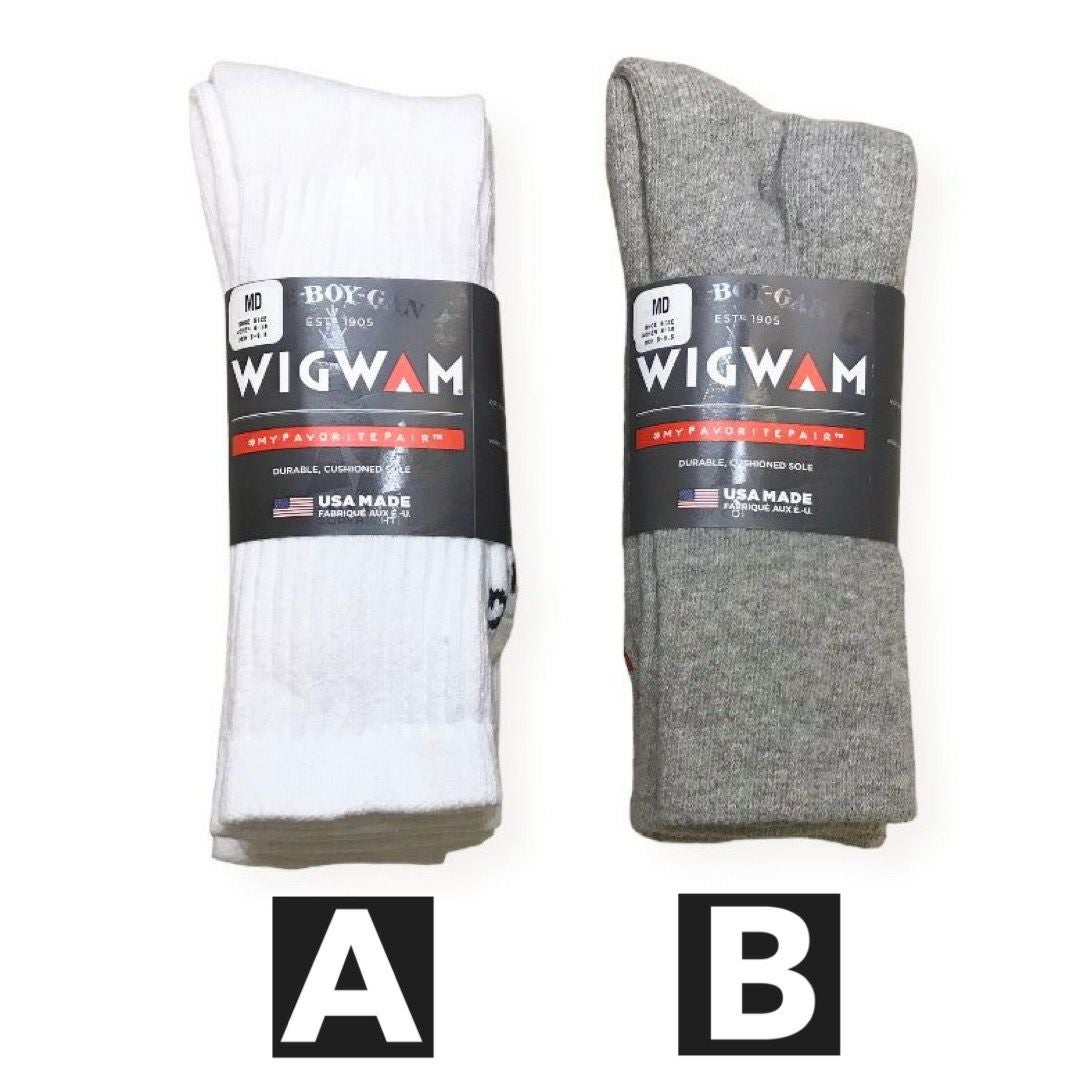 アメリカ製3点購入で送料無料WIGWAM【ウィグワム】S10773足パッククルーソックスMサイズ23cm～27.5cm対応