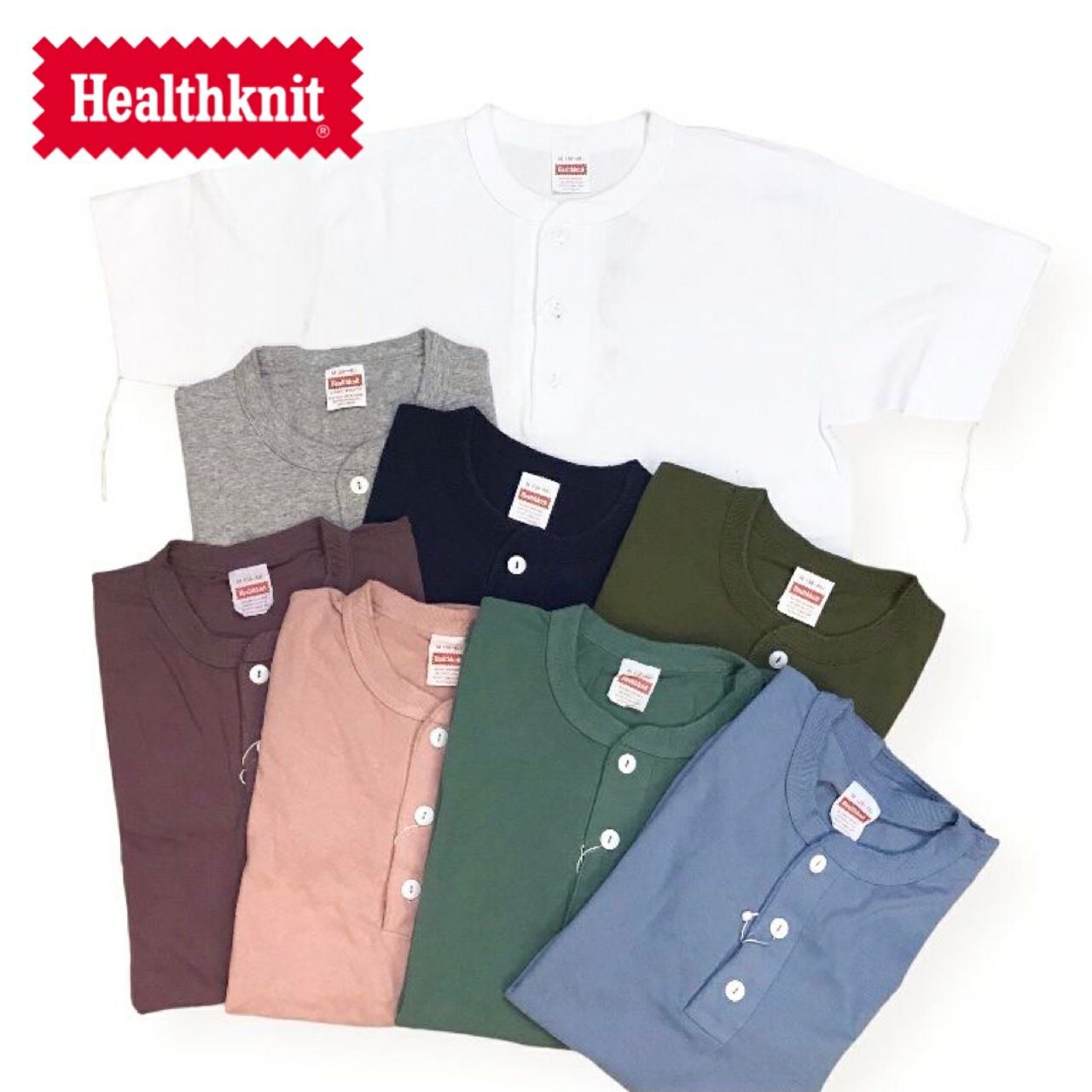 HEALTH KNIT 【ヘルス ニット】 906S 半袖 ヘンリーネックTシャツ