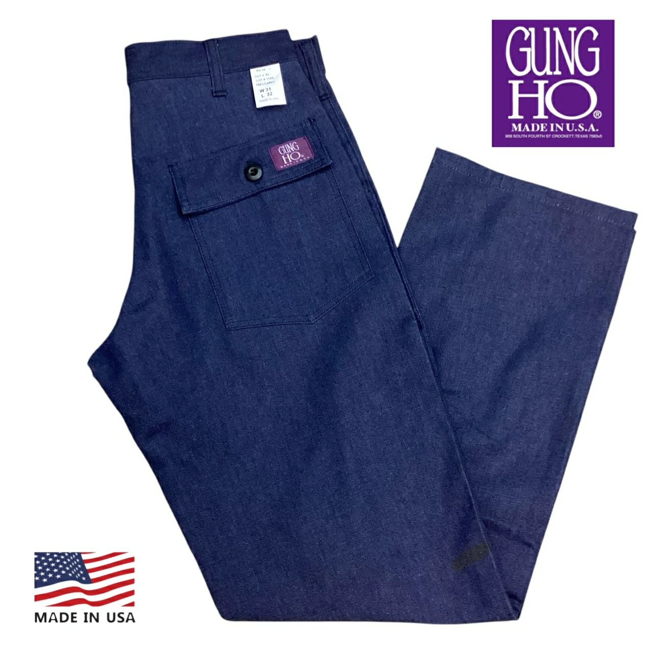 アメリカ製 送料無料 GUNG HO【ガンホー】1155 DENIM PANTS デニム