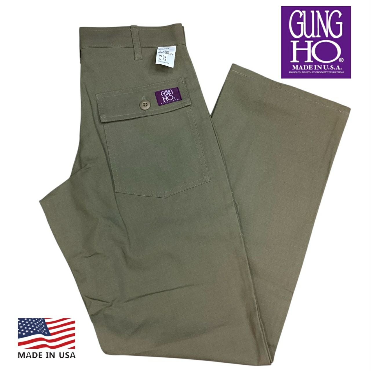 アメリカ製 送料無料 GUNG HO【ガンホー】1169 RIPSTOP PANTS リップス