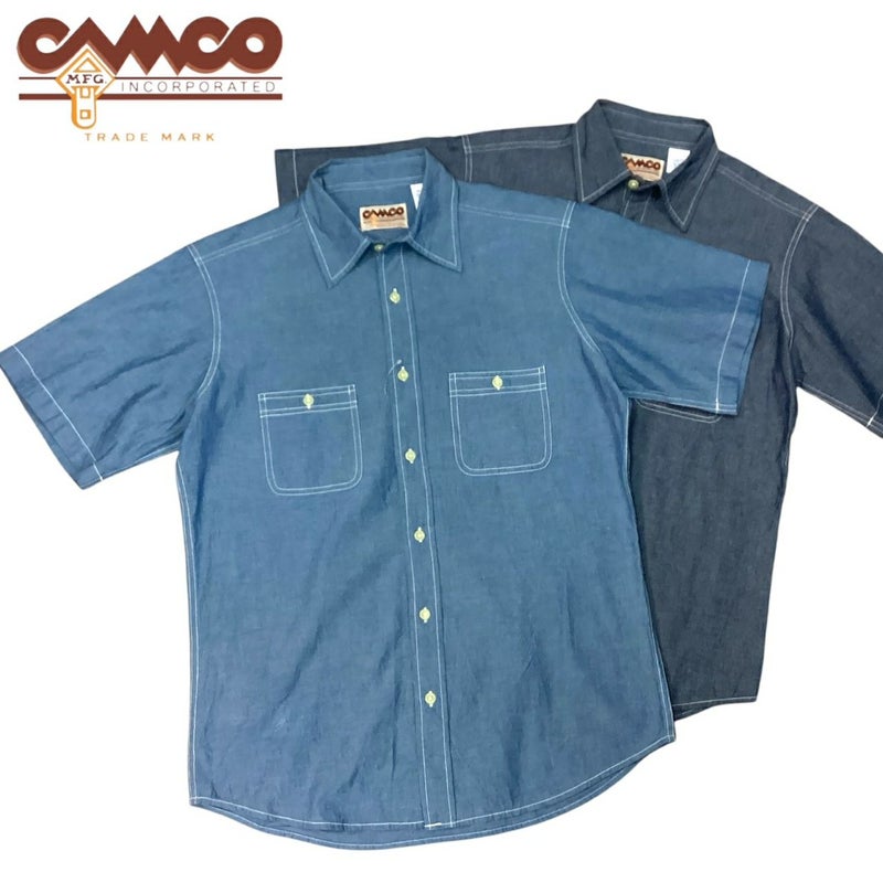 送料無料CAMCO【カムコ】2WORKS/S半袖シャンブレーシャツワークシャツ半袖シャツアメカジメンズ(男性用)【smtb-m】