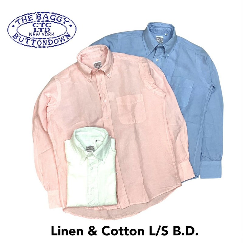 送料無料BAGGY【バギー】2L/CB.DL/S長袖リネンコットンボタンダウンシャツ長袖シャツメンズ(男性用)【smtb-m】