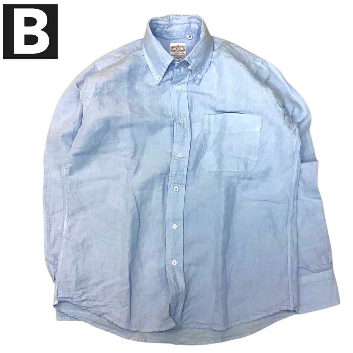 送料無料BAGGY【バギー】2L/CB.DL/S長袖リネンコットンボタンダウンシャツ長袖シャツメンズ(男性用)【smtb-m】