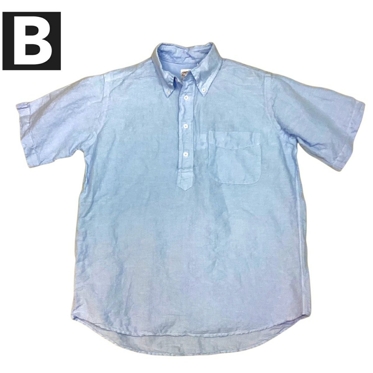 送料無料BAGGY【バギー】2L/CB.DP/OS/S半袖リネンコットンプルオーバーボタンダウンシャツ半袖シャツメンズ(男性用)【smtb-m】