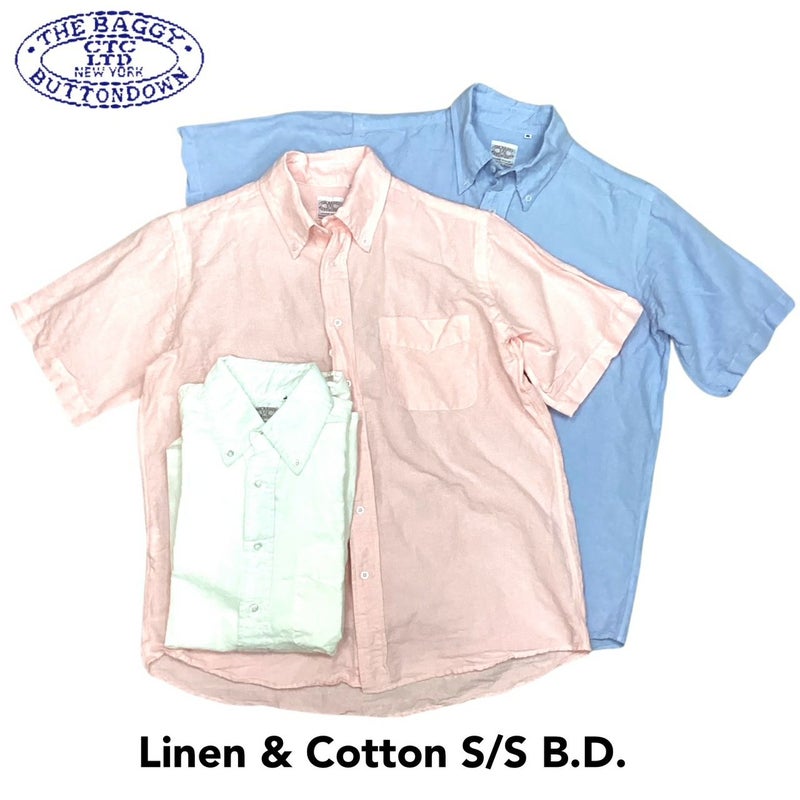 送料無料BAGGY【バギー】2L/CB.DP/OS/S半袖リネンコットンプルオーバーボタンダウンシャツ半袖シャツメンズ(男性用)【smtb-m】